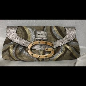 GUESS Samba Mini Handbag Clutch Metallic Print